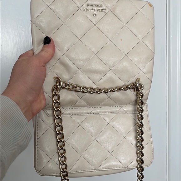 Used Kate Spade Purse- Cream Color. Long Chain - Picture 3 of 4
